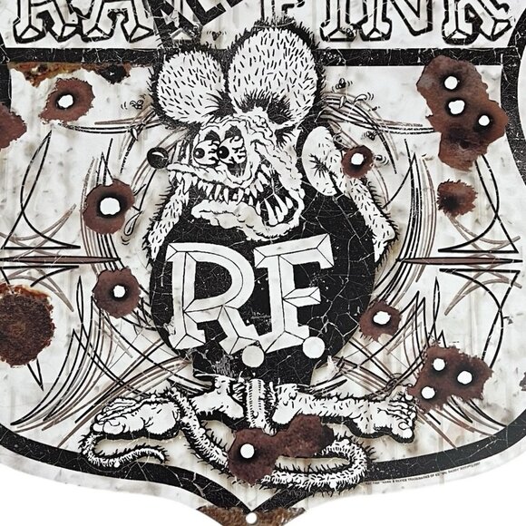 Vtg Style Metal Highway Sign Rat Fink Made in USA Officially Licensed 15x15.5 - Picture 2 of 3
